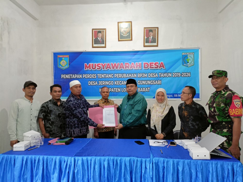 MUSYAWARAH DESA PENETAPAN PERDES TENTANG PERUBAHAN RPJM DESA TAHUN2019-2026 DESA JERINGO